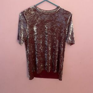 Dark pink velvet tunic shirt